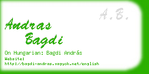 andras bagdi business card